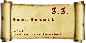 Bedecs Bernadett névjegykártya